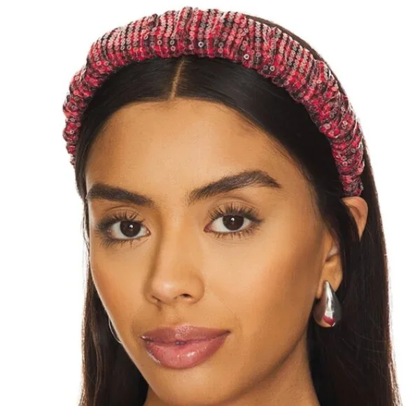 Lele Sadoughi Sequin Kelly Headband Buffalo Check Holiday  display picture 3